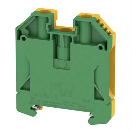 Weidmüller 1010400000 WPE 16 PE terminal, Screw connection, 16 mm², 1920 A (16 mm²), Green/yellow