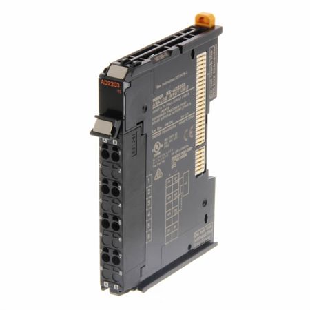 Omron NX-AD2208 2 Analog Inputs, 4 to 20 mA differential, resolution 1:30000, 10 µs/ch, screwless push-in connector, 12 mm wide