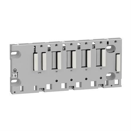 Schneider Electric BMXXBP0400 rack, Modicon M340 automation platform, 4 slots, panel, plate or DIN rail mounting